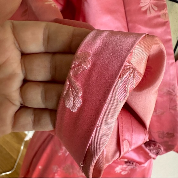 Vintage Dynasty for Lord & Taylor Kimono Jacket✨Pink Satin Brocade✨Cool history - Picture 9 of 17